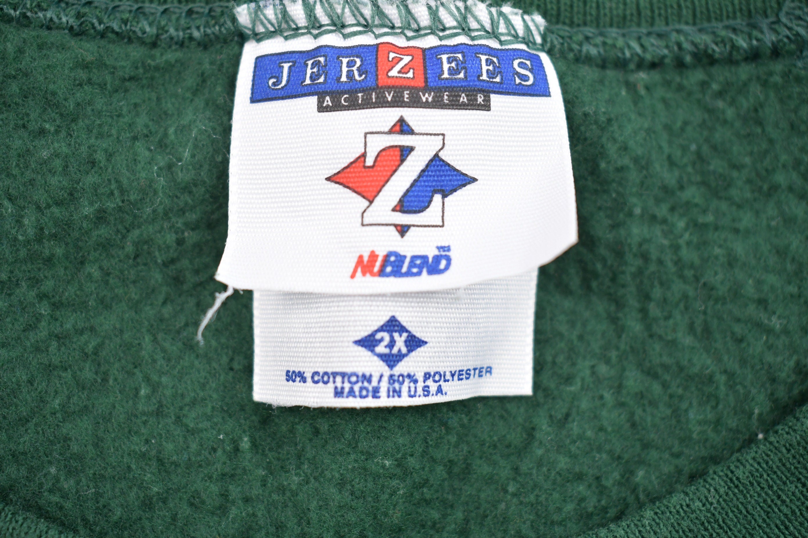 Vintage 1990s Jerzees Blank Green Crewneck Sweatshirt