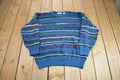 Vintage 1990s Simona Abstract Pattern Knit Crewneck Sweater Made In Italy