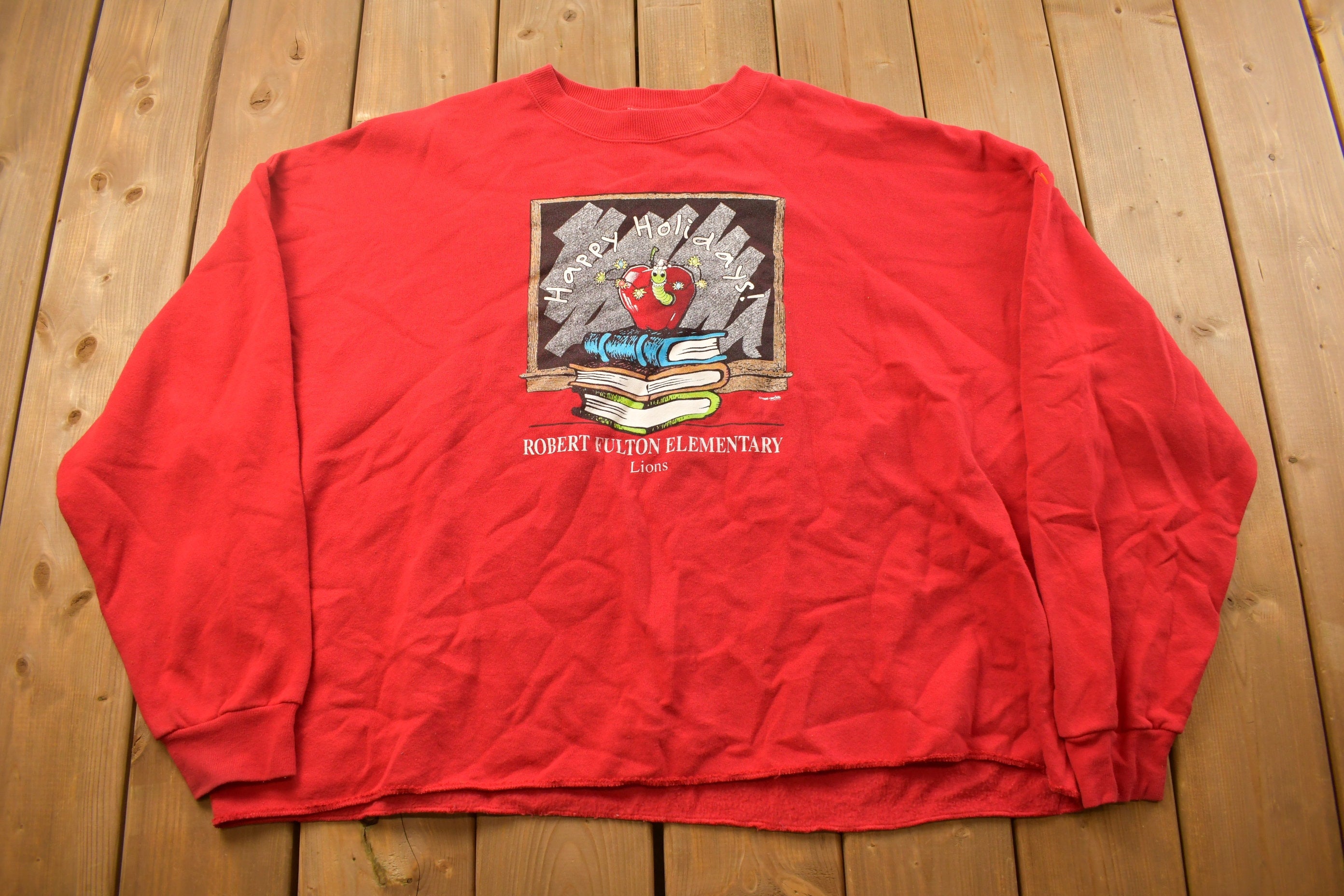 Vintage 1990s Robert Fulton Elementary Crewneck Sweatshirt