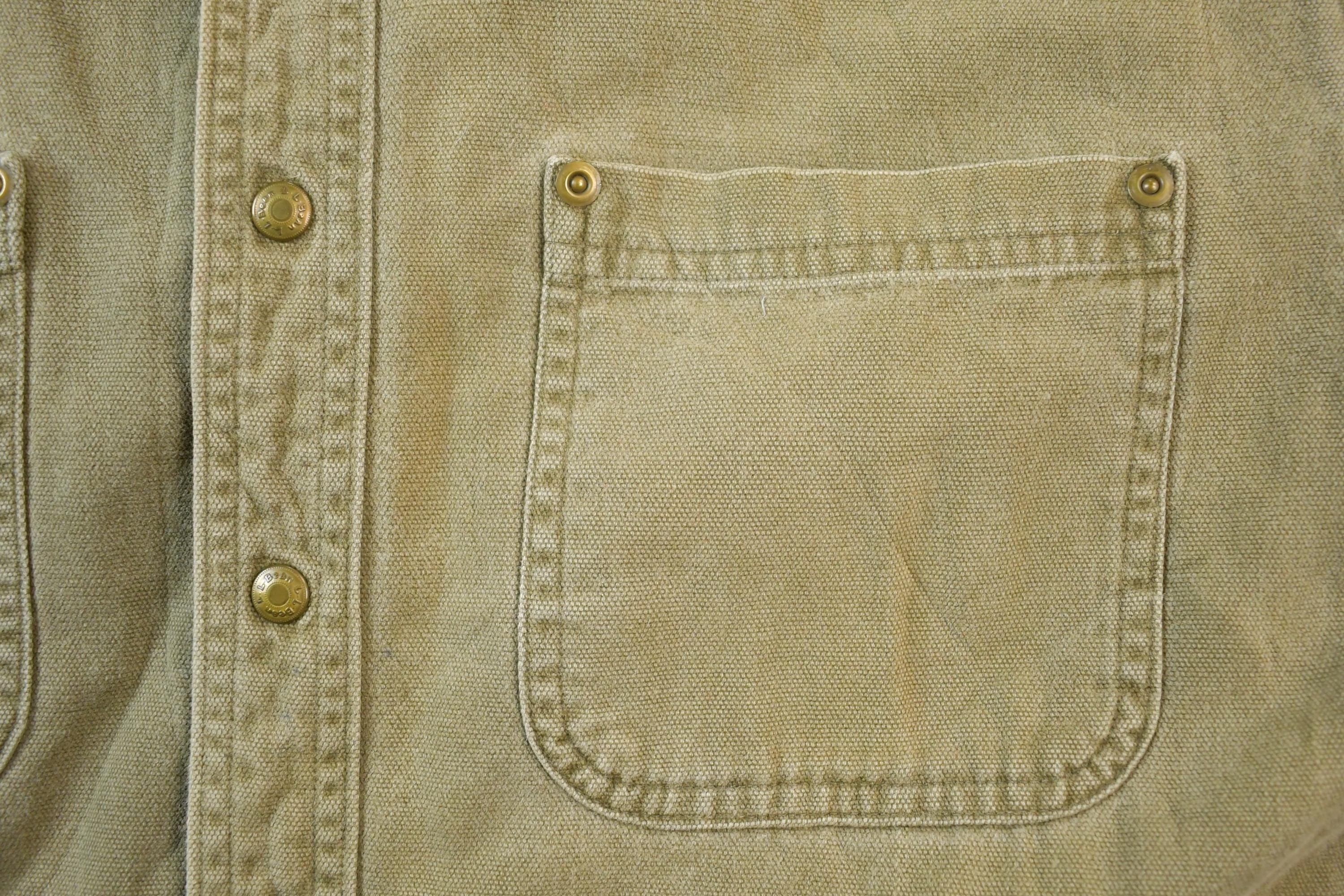 Vintage 1990s Distressed LL Bean Blanket Lined Jacket Made In USA