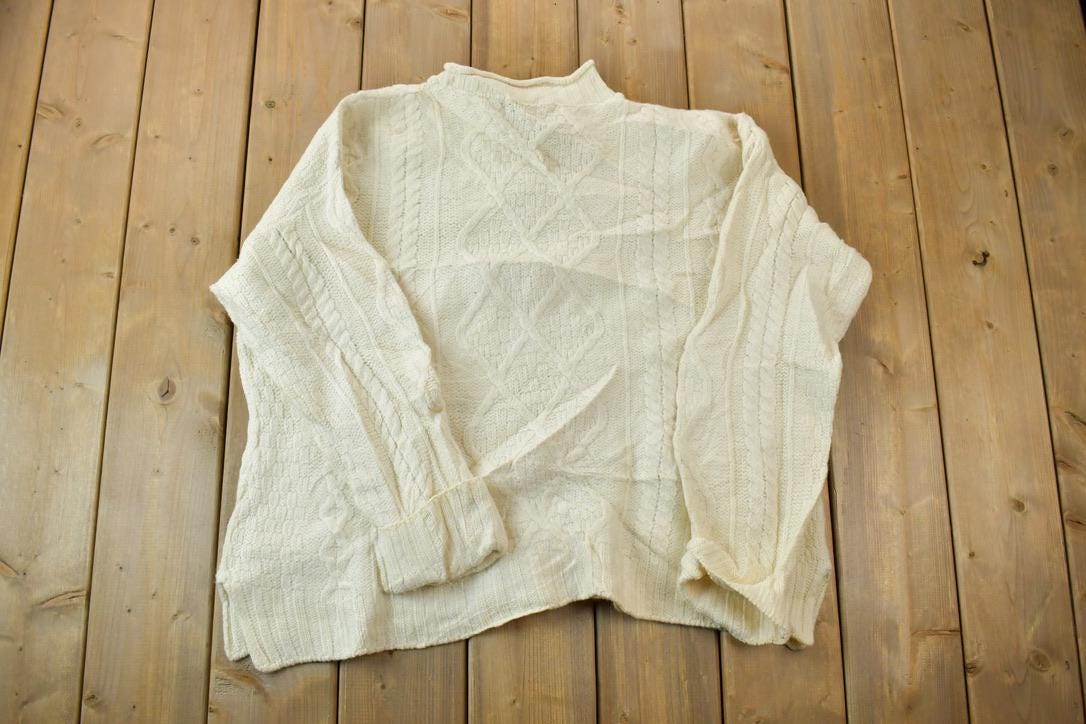 Vintage 1990s Arancrafts 100% Merino Wool Knit Sweater