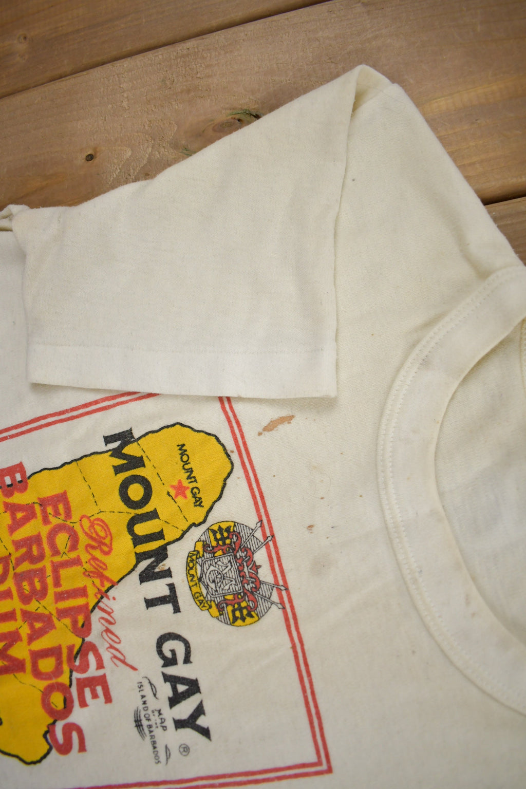 Vintage 1980s Mount Gay Eclipse Barbados Rum Graphic T Shirt