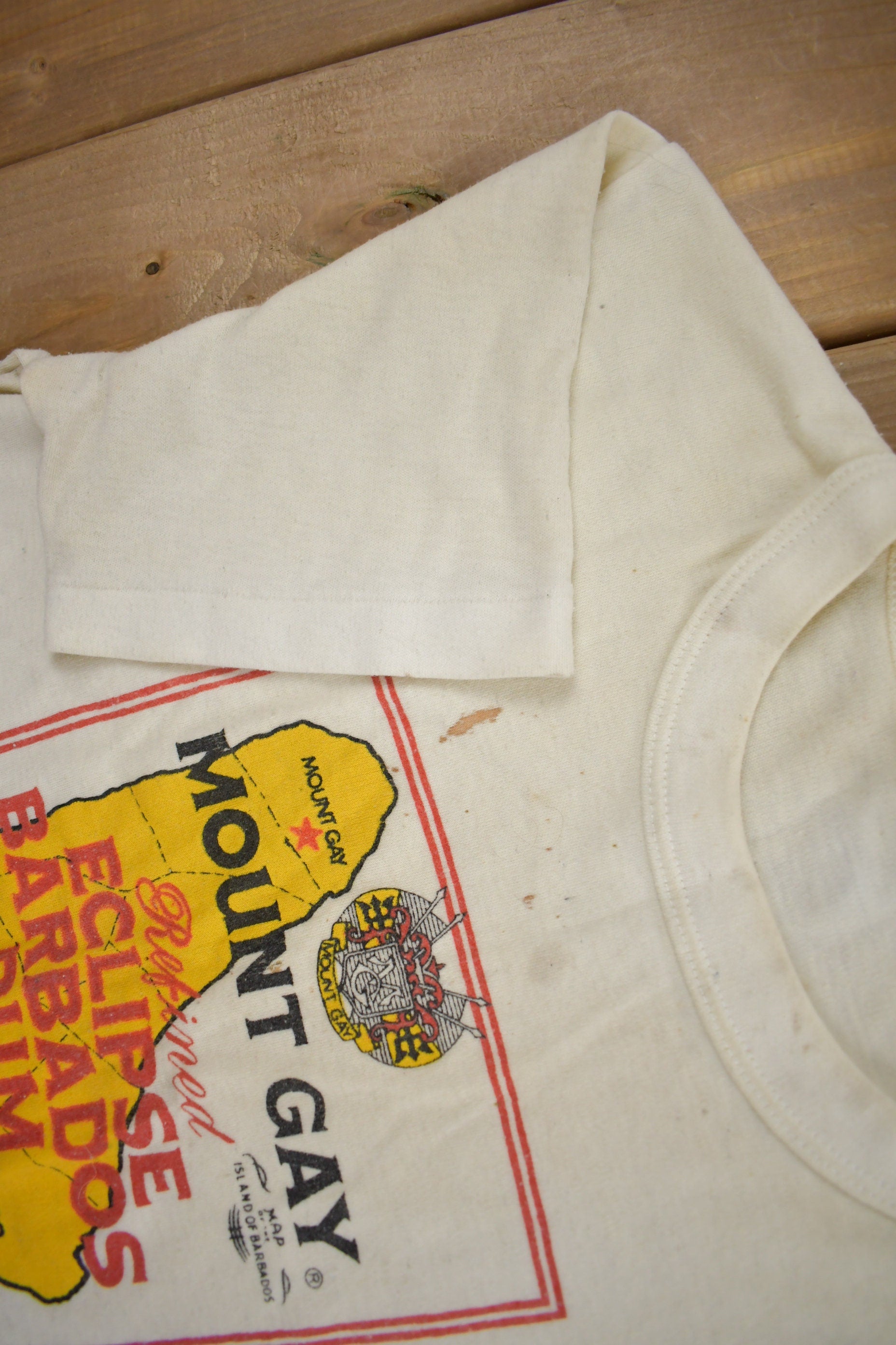 Vintage 1980s Mount Gay Eclipse Barbados Rum Graphic T Shirt