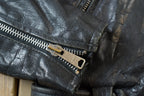 Vintage 1980s Leather Gold Biker Jacket - 44R