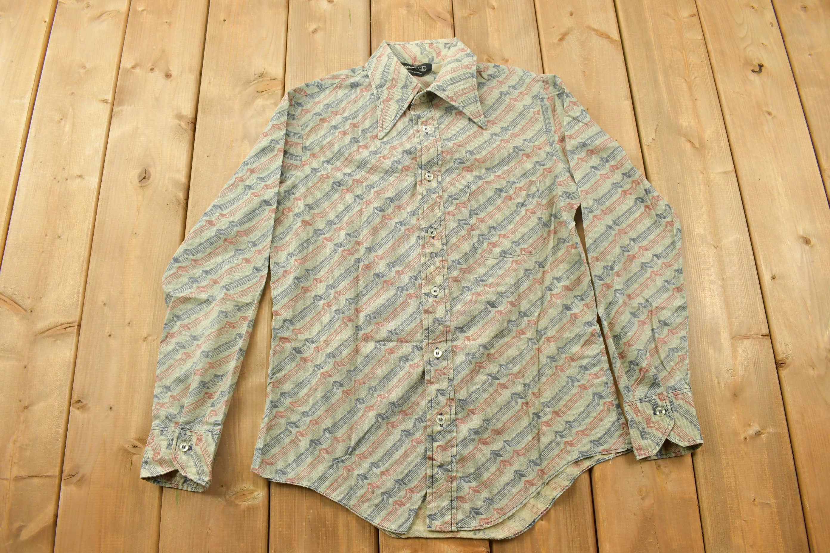 Vintage 1990s Yuk Yuk Abstract Pattern Button Up Shirt
