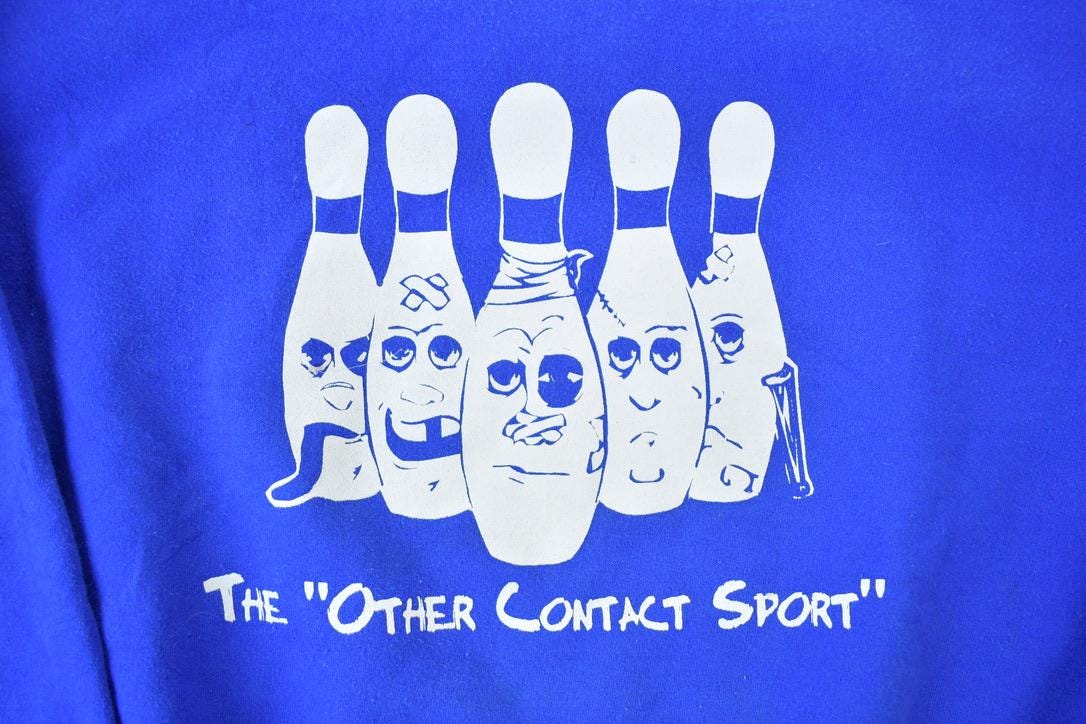 Vintage 1990s Bowling Contact Sport Crewneck Sweatshirt