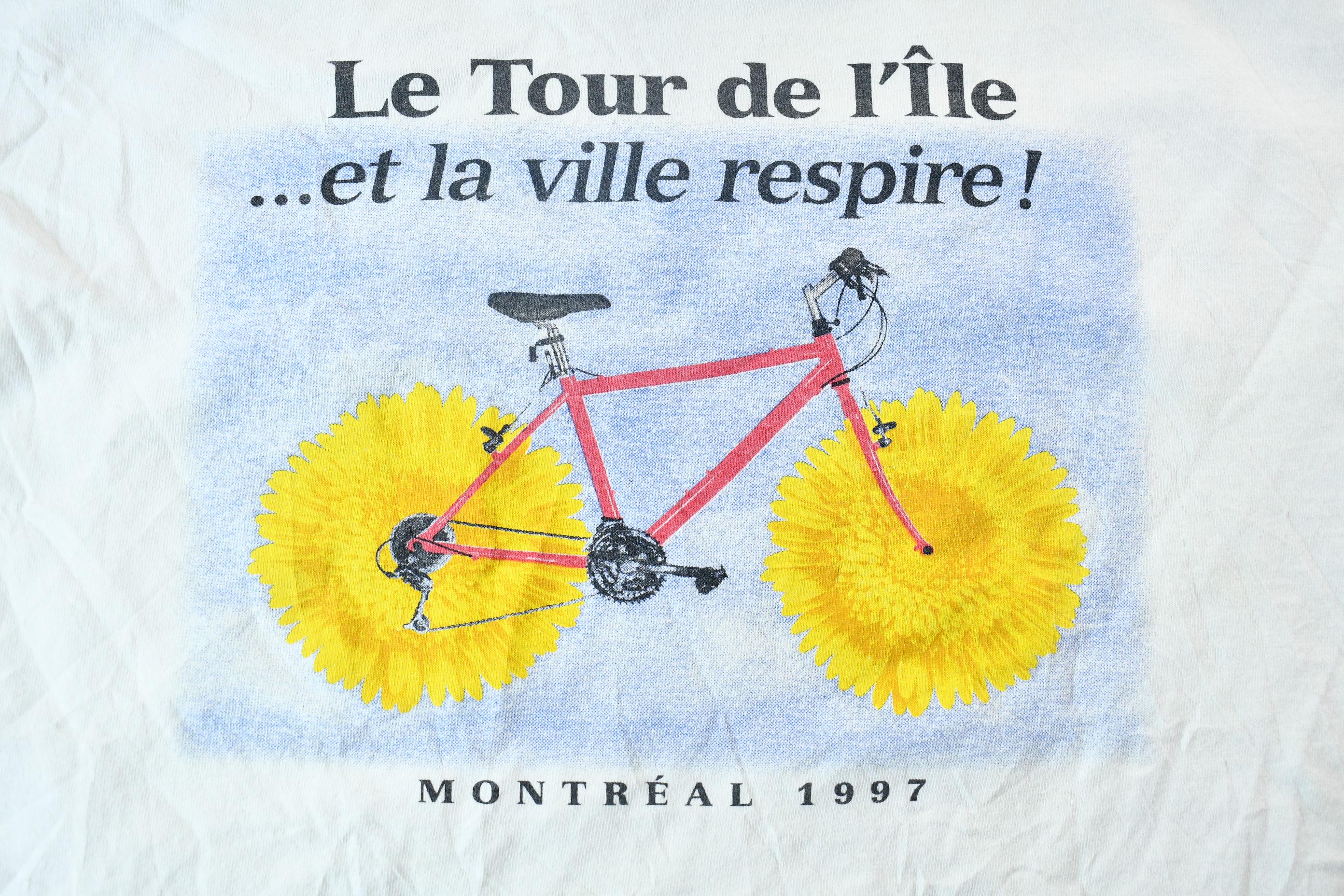 Vintage 1997 Montreal Tour of the Island Bike Ride Graphic T-Shirt