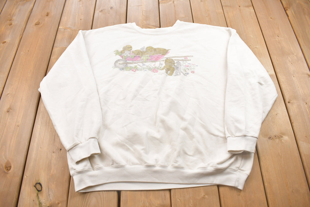 Vintage 1990s Cute Dogs in Wheelbarrow Crewneck Sweatshirt