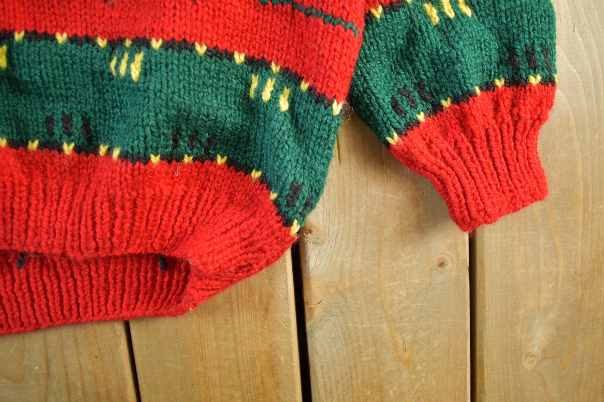 Vintage 1970s 1980s Aztec Shawl Collar Knit Crewneck Sweater Men's Large  70s Hand Knit  Aztec Abstract Pattern