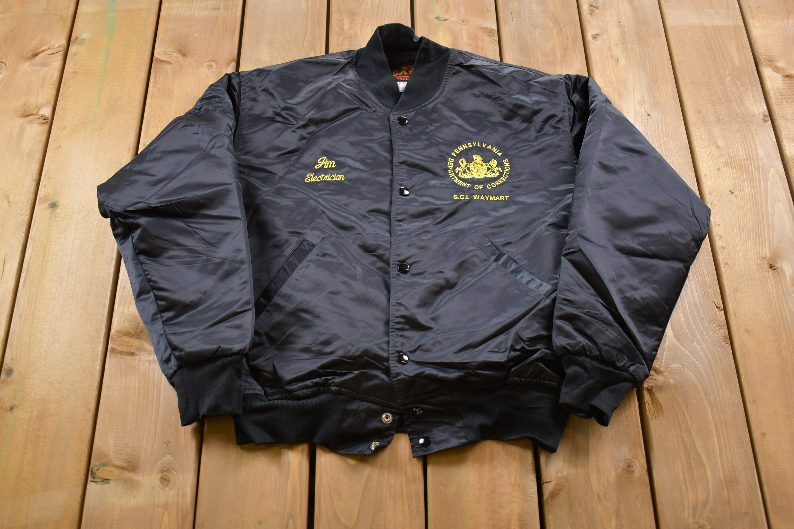 Vintage 1990s The Game Embroidered Satin Jacket Jacket
