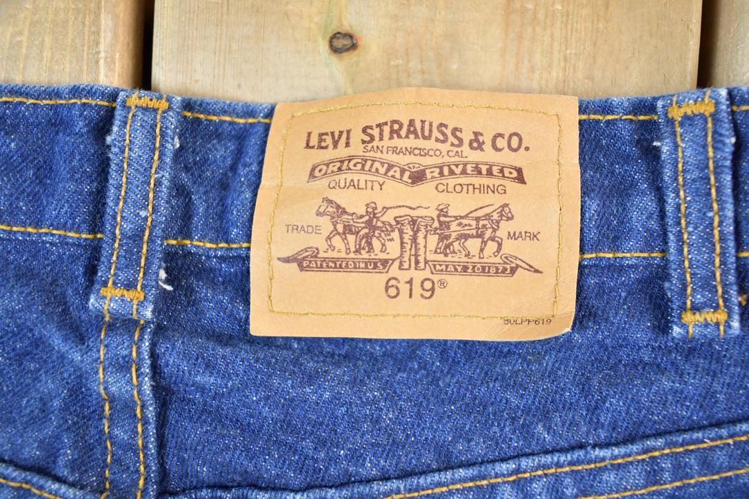 Vintage 1970s Levi Strauss Orange Tab 619 Dark Wash Denim Jeans Size 33 x 32