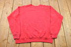 Vintage 1990s Blank Bright Red Crewneck Sweatshirt /