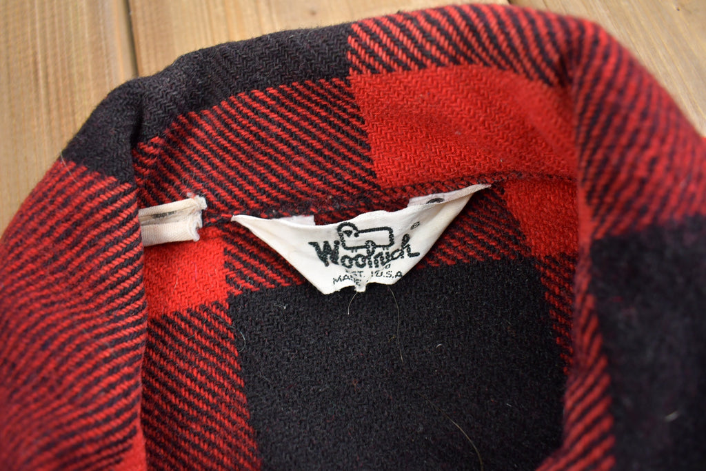 Vintage 1980s Woolrich Wool Buffalo Plaid Button Up Shacket
