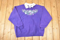 Vintage 1990s Morning Sun Collared Floral Graphic Print Crewneck Sweatshirt Womens XL