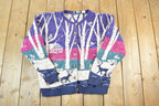 Vintage 1990s Northern Reflections Knit AOP Abstract Pattern Crewneck Sweater Womens L