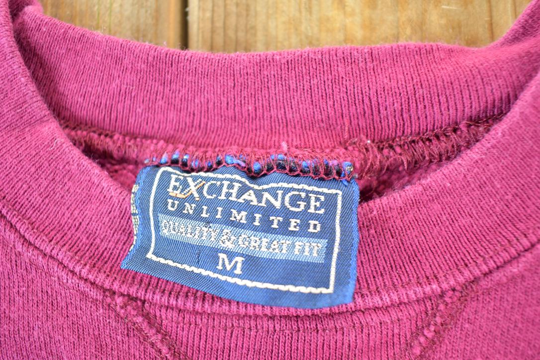 Vintage 1990s Blank Burgundy Exhange Unlimited Crewneck Sweatshirt Mens M