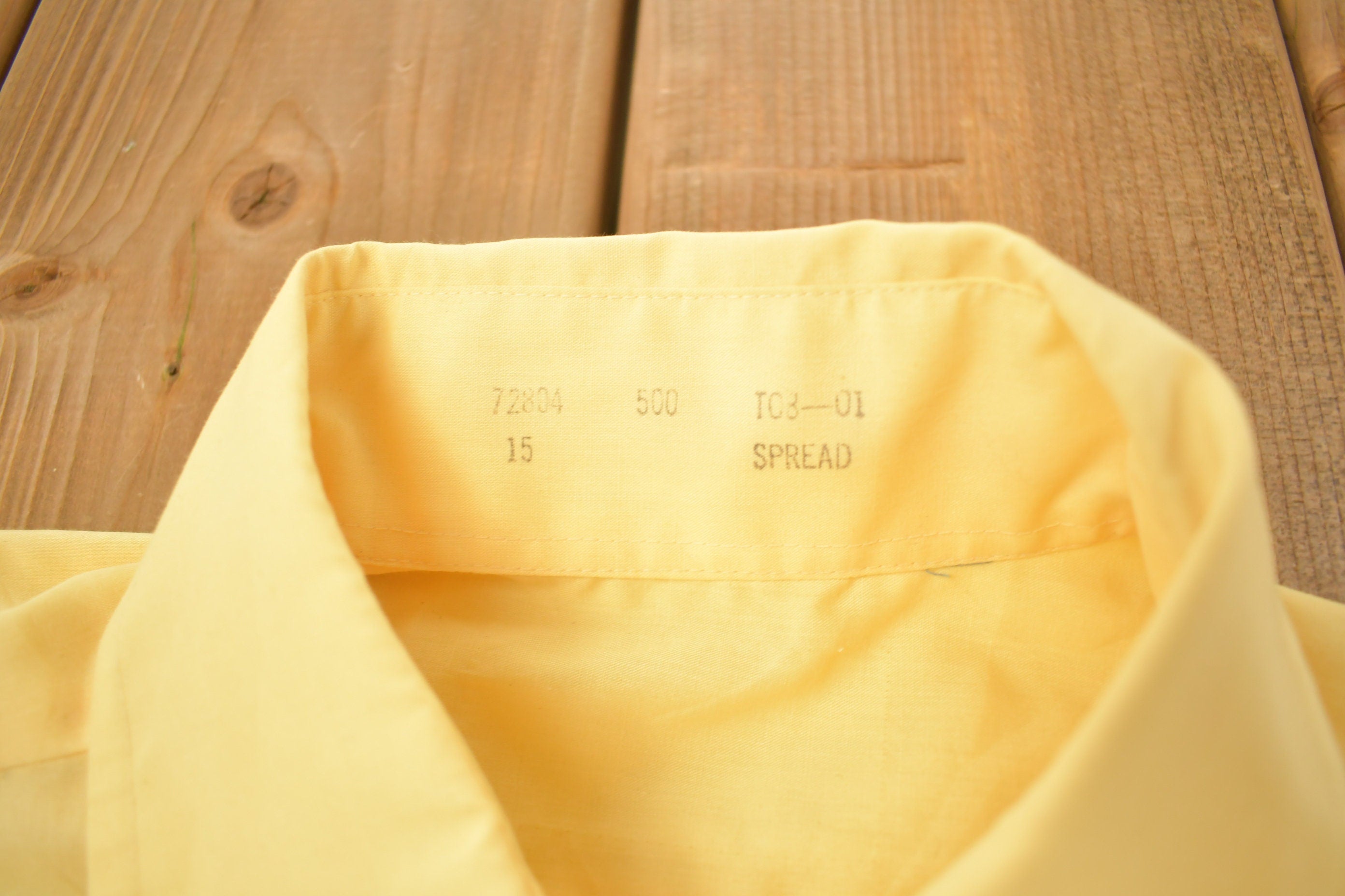 Vintage 1990s Blank Yellow Button Up Shirt