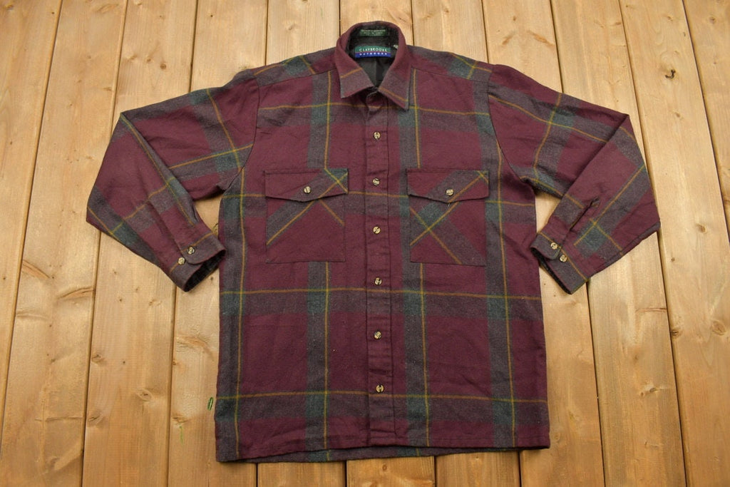 Vintage 1990s Claybrooke Outdoors Plaid Lined Flannel Button Up Shirt