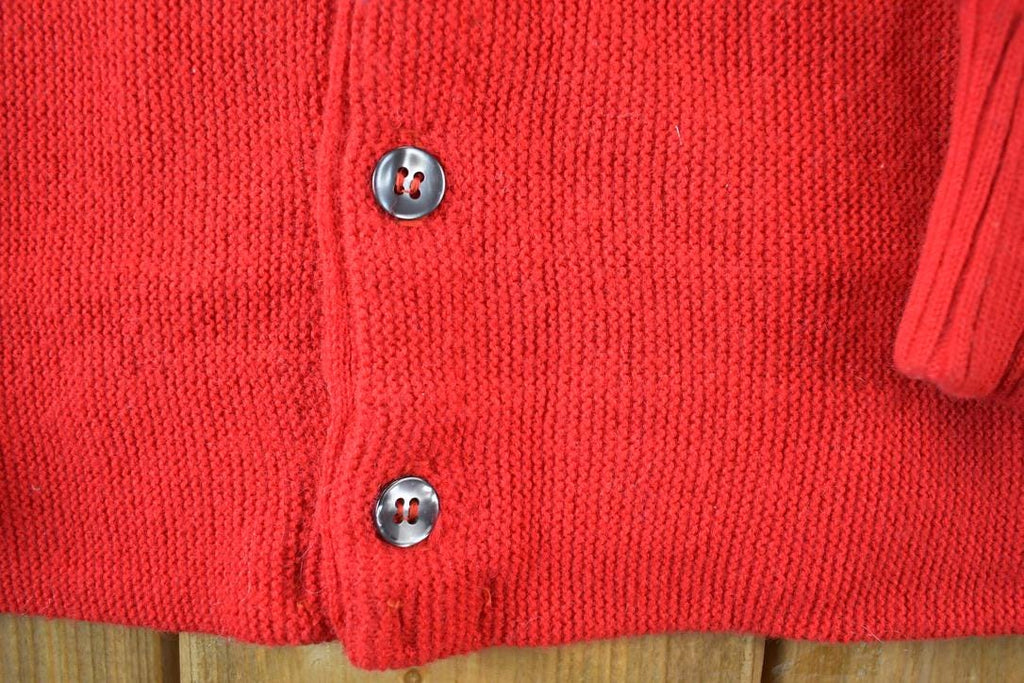 Vintage 1970s Lord James Knit Perfect Mild Distress Cardigan Sweater Made In USA