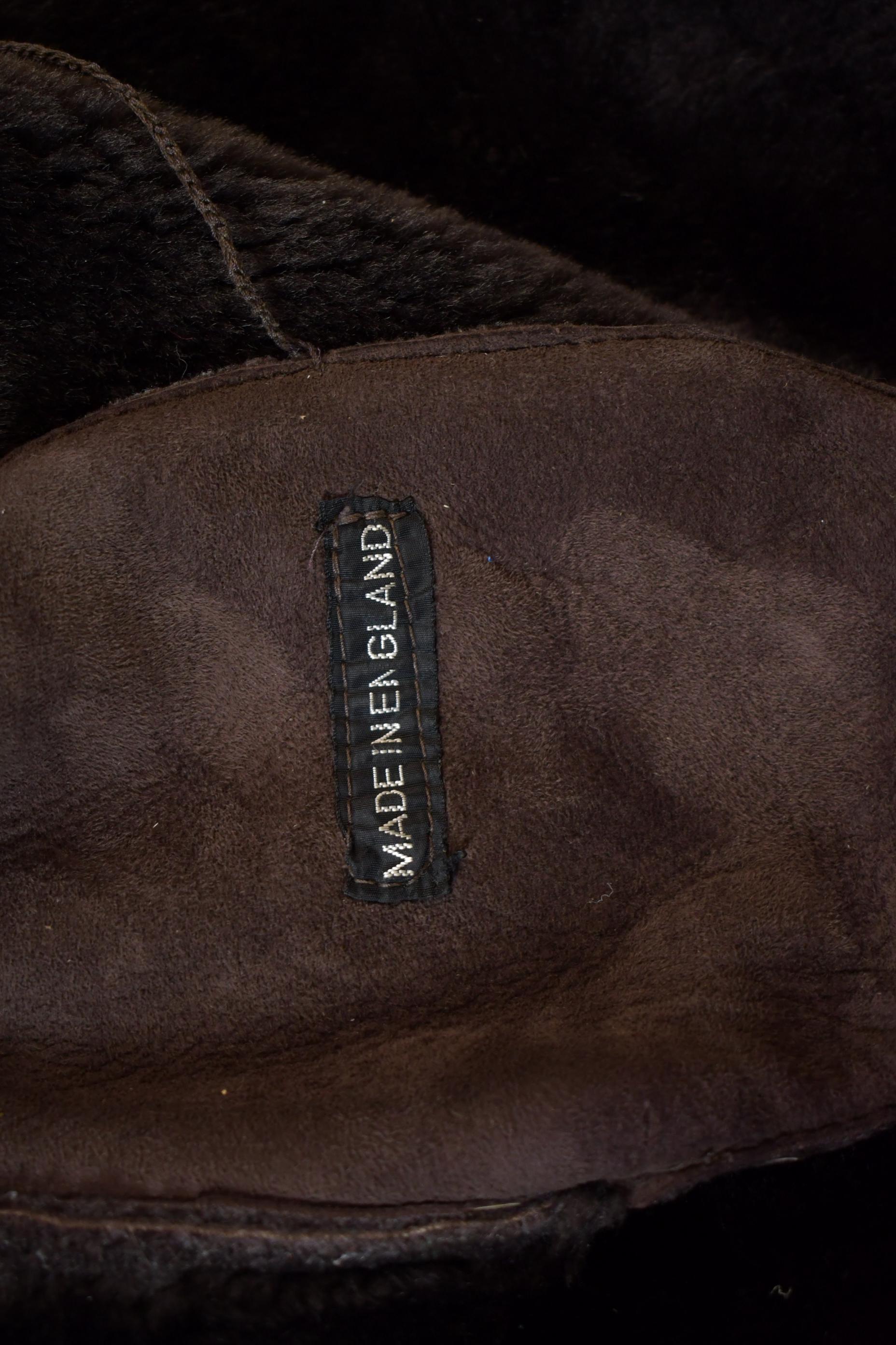 Vintage 1980s Double Breasted Full Shearling Jacket - Made in England