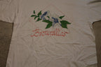 Vintage 1980s Browallia Flower Graphic T Shirt