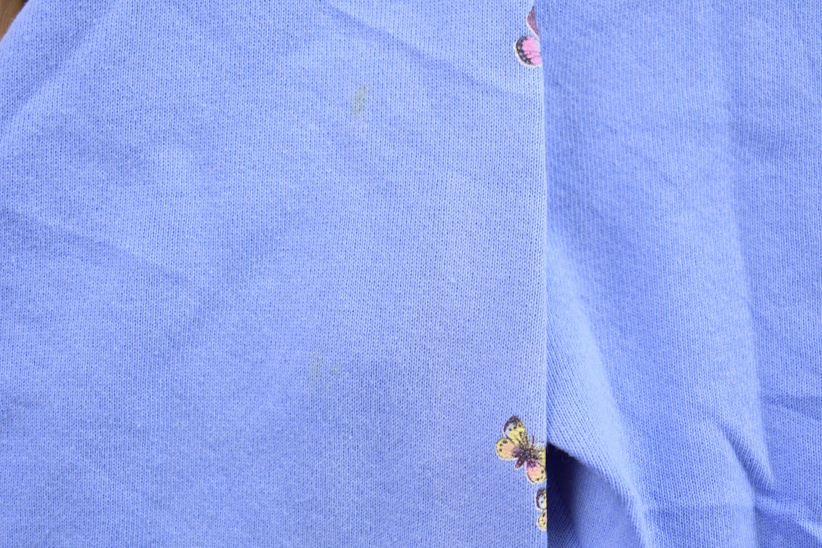 Vintage 1990s Morning Sun Butterfly Theme Collared Sweater