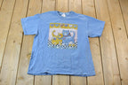 Vintage 1990s I Love Cats Handmade Button Embroidered Single Stitch Graphic T-Shirt