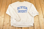 Vintage Y2K River University Champion Reverse Weave Sweatshirt Men's L / 2000s Heavyweight Sweater / 2000s Cross Grain