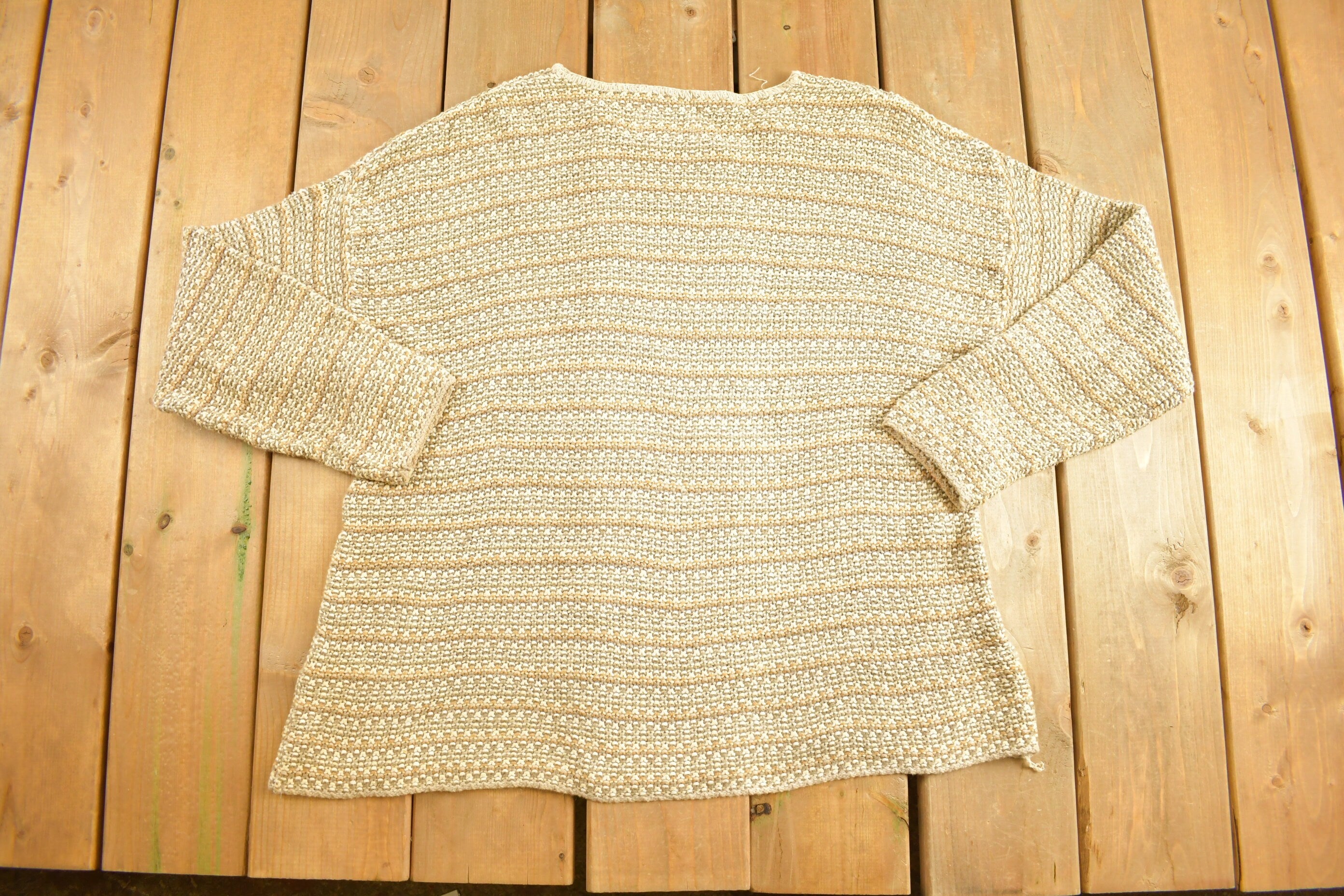 Vintage 1990s Beige Knitted Sweater /