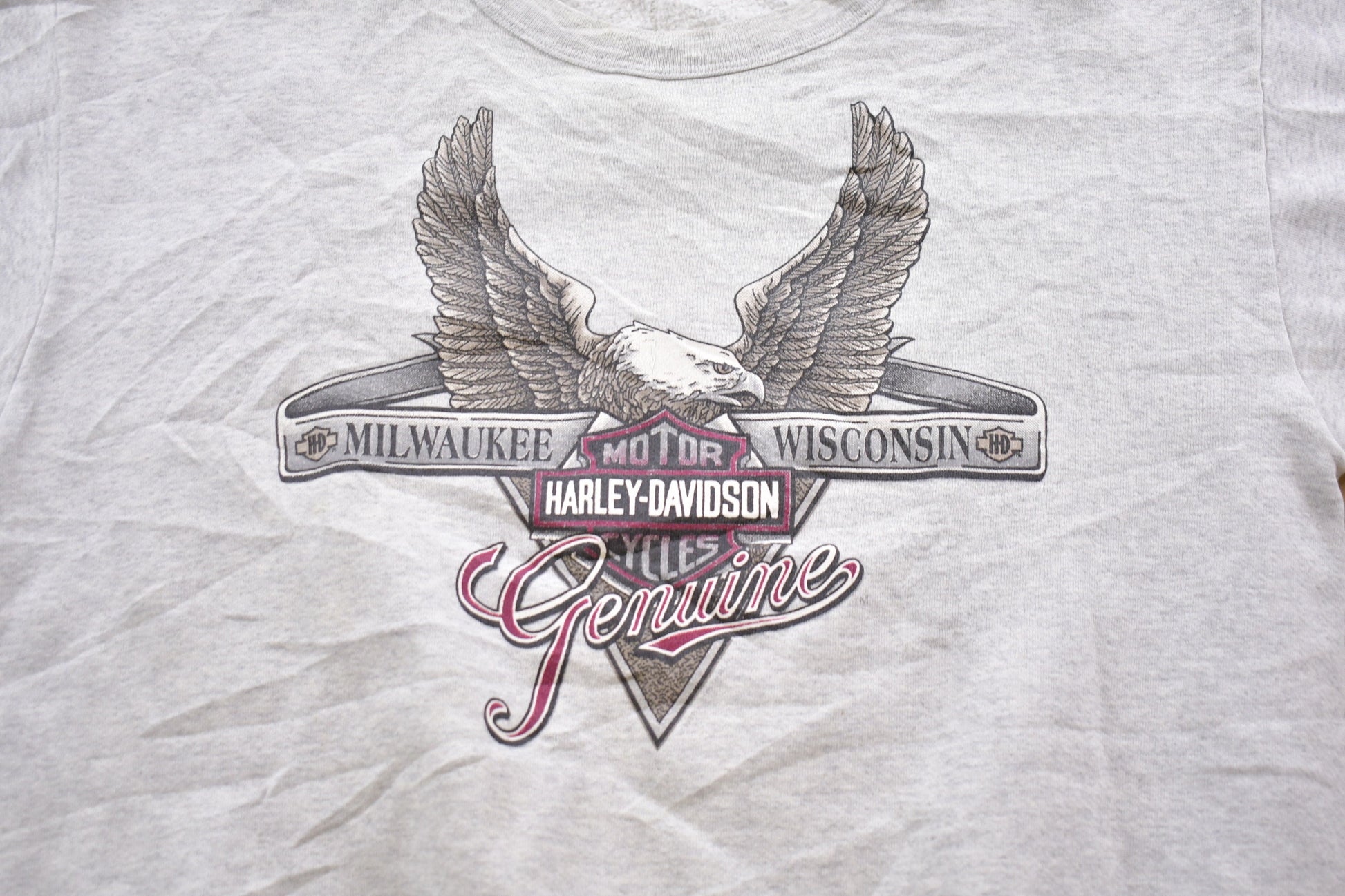 Vintage 1991 Harley Davidson Graphic Short-Sleeved Crewneck Sweatshirt