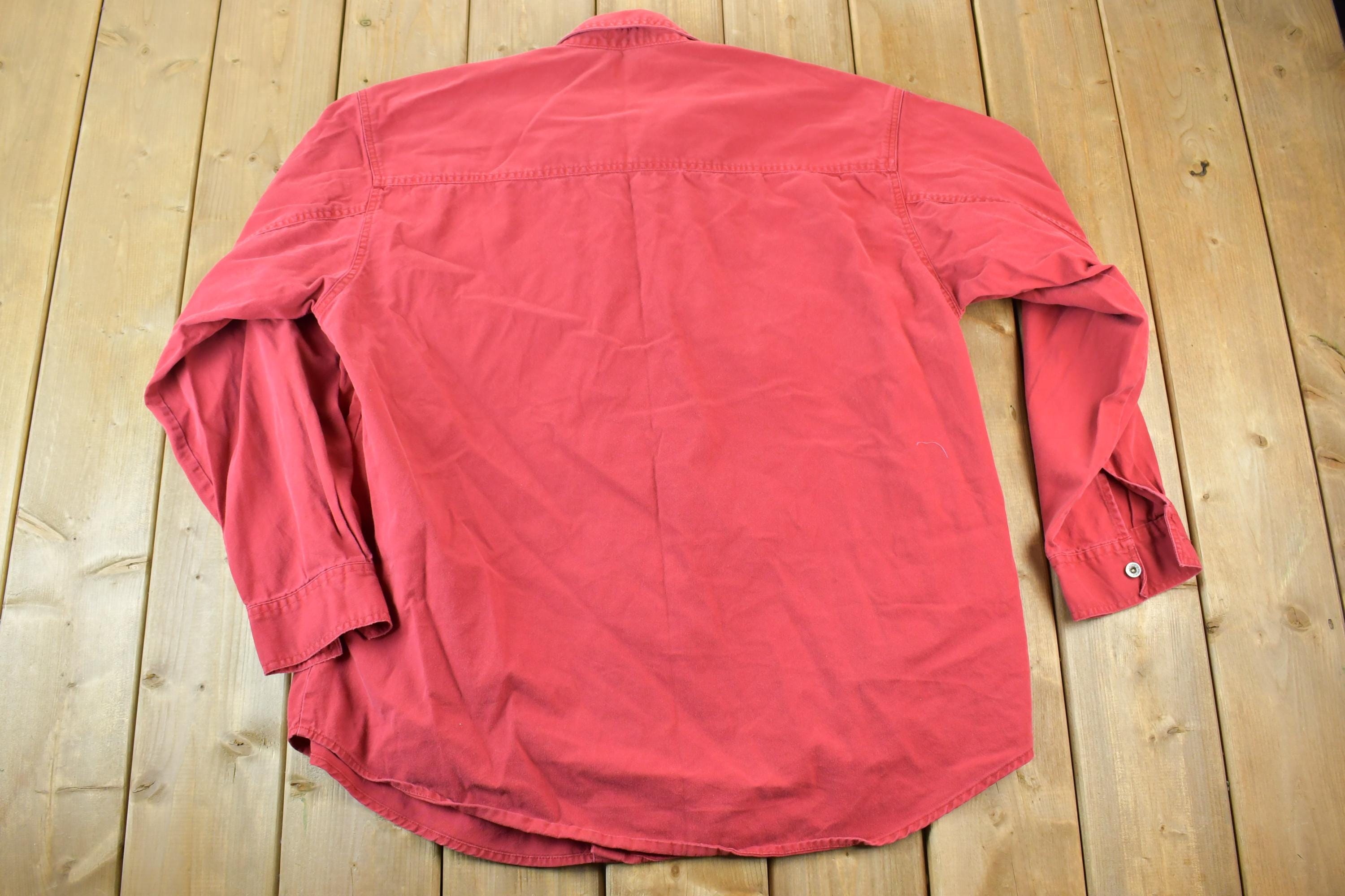 Vintage 1990s Levis Red Denum Button Up Shirt