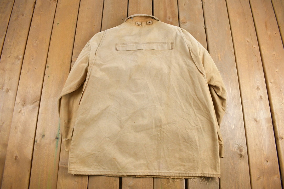 Vintage 1960s Key Imperial Canvas Hunting Jacket / Made In USA / Bone Dry / True Vintage / Streetwear / Hunting Jacket / Distressed