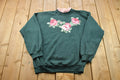 Vintage 1990s Floral Theme Turtleneck Sweater
