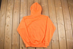 Vintage 1970s Orange Thermal Zip Up Hoodie