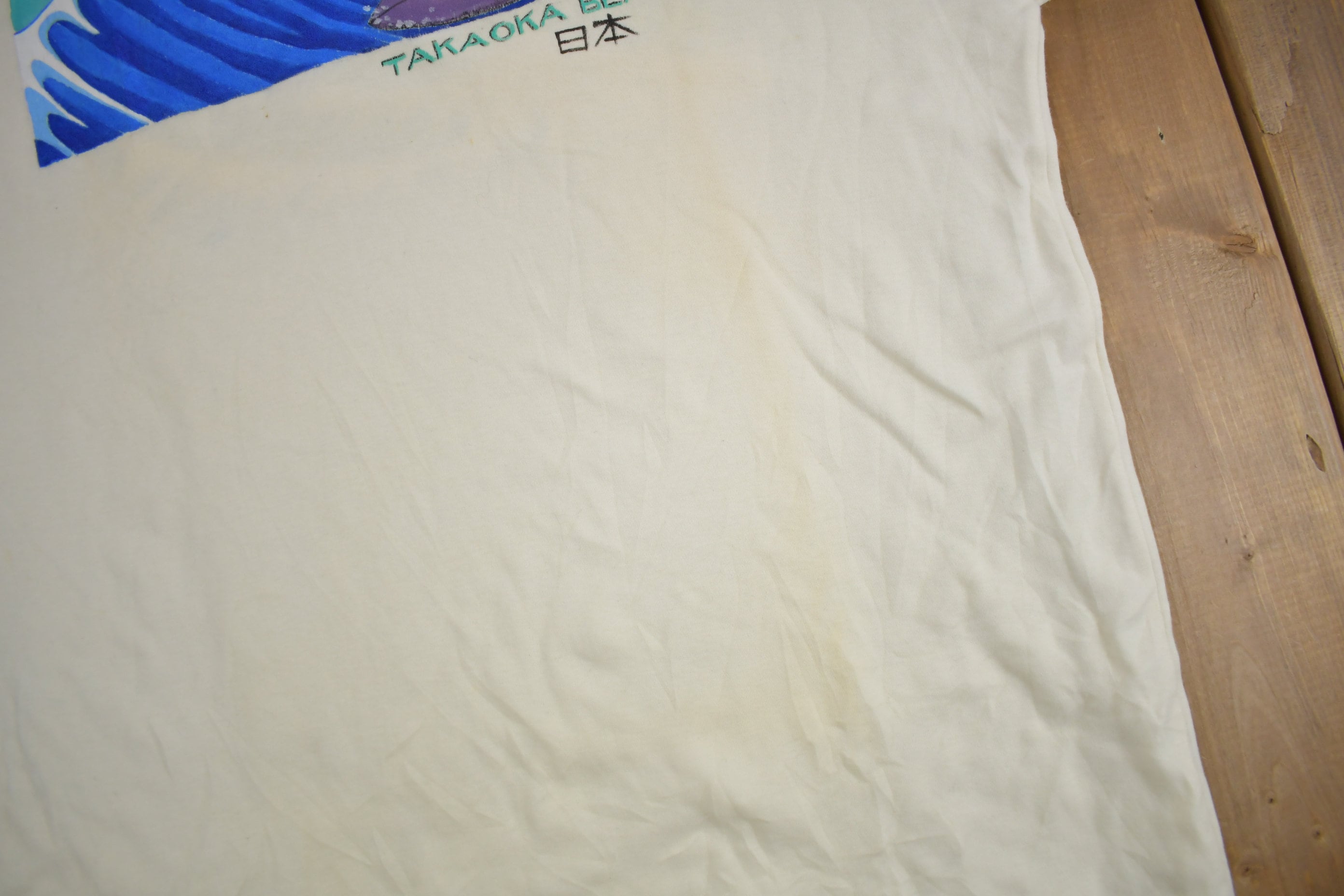 Vintage 1980s Takaoka Beach Club Surfing Graphic Souvenir T Shirt