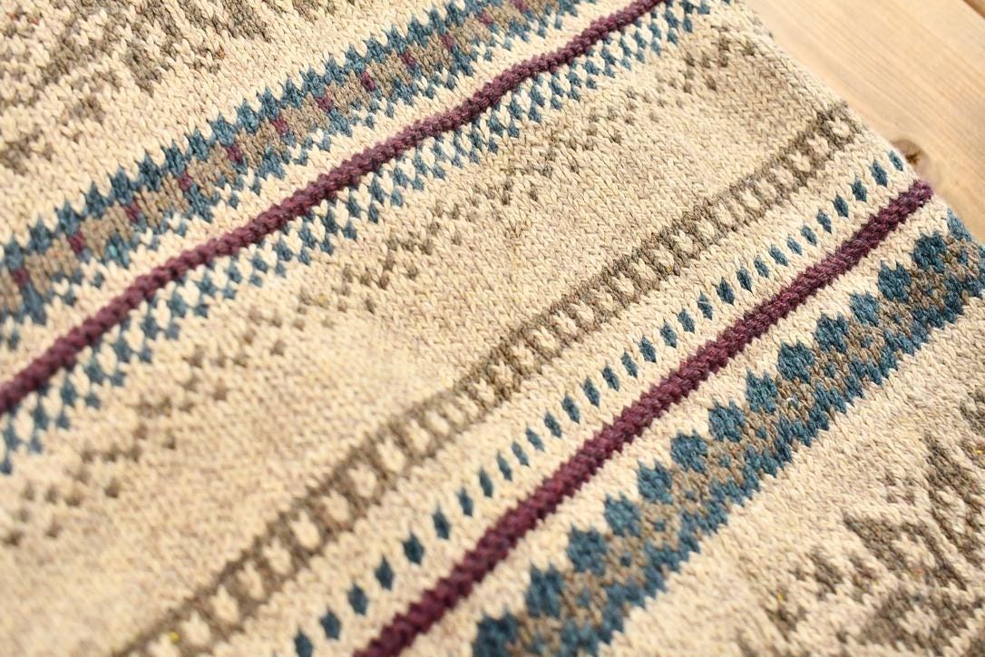 Vintage 1990s Falls Creek Striped Winter Pattern Knit Crewneck Sweater