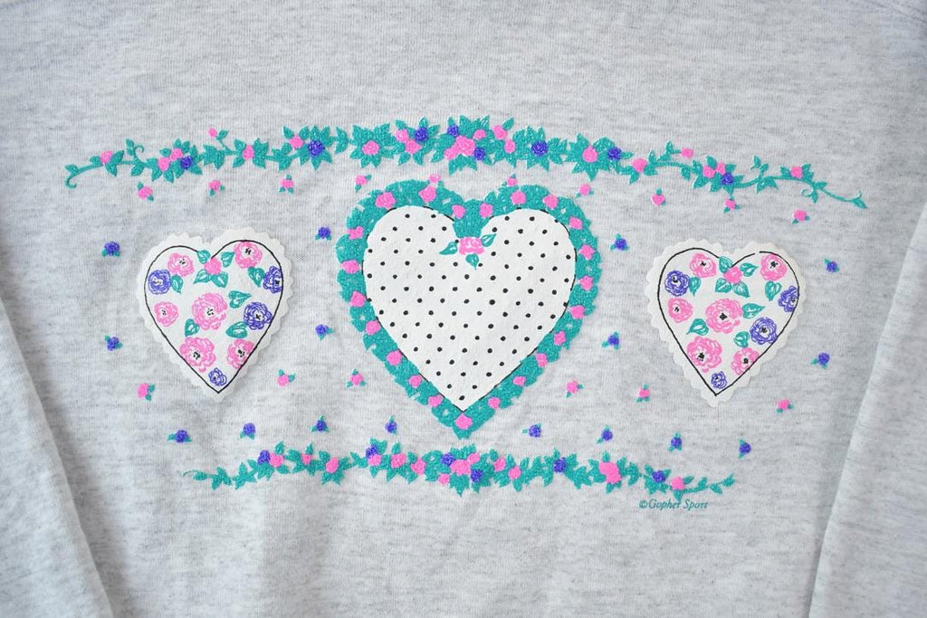 Vintage 1990s Cute Heart Theme V Neck Sweater