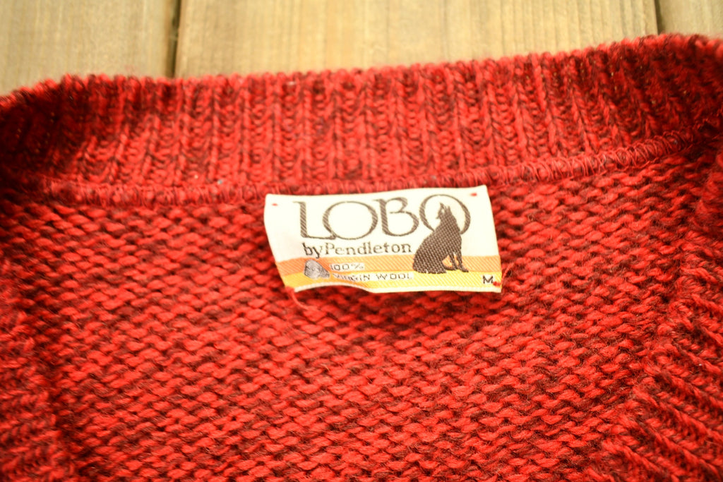 Vintage 1980s Lobo By Pendleton 100% Virgin Wool Knitted Crewneck Sweater