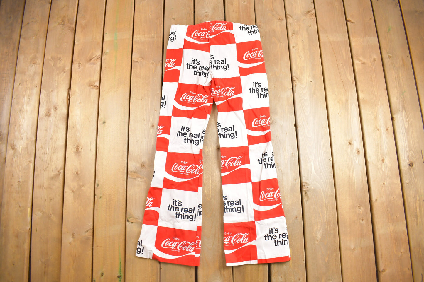 Deadstock Vintage 1970s Coca Cola Flared Trousers Size 32 x 31.5 / 70s Pants / True Vintage Coke / Vintage Flares / 60s /The Real Thing /