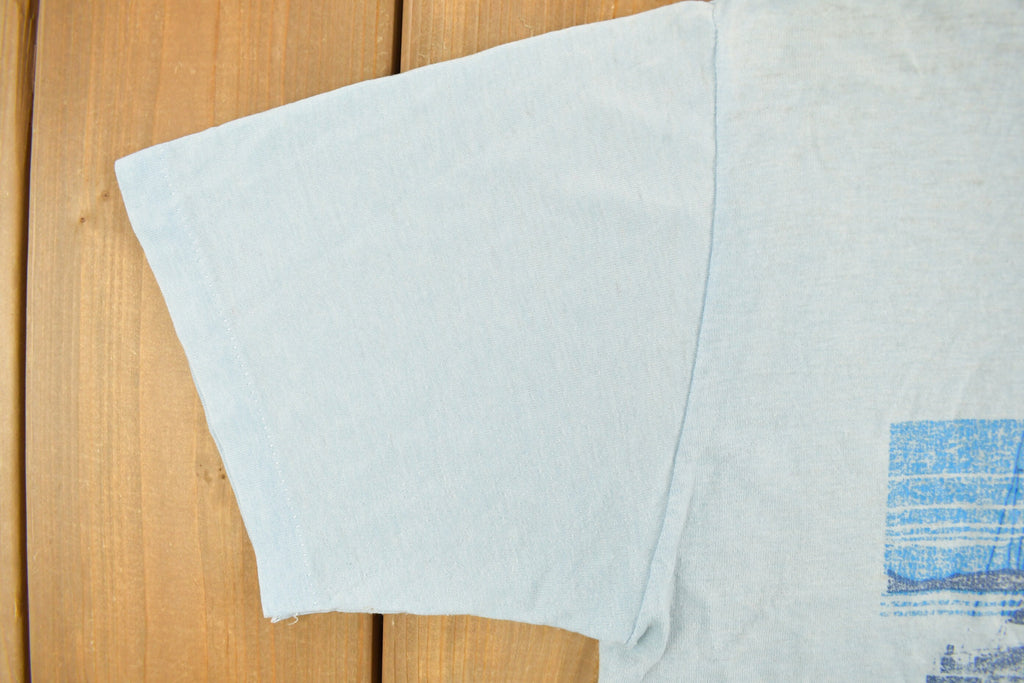Vintage 1980s Blue Florida Sailing Souvenir T Shirt Streetwear