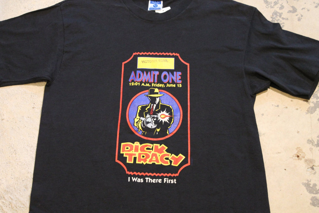 Vintage 1990s Dick Tracy Admit One Graphic T Shirt  80s  90s  Streetwear Fashion  Made In USA  Single Stitch