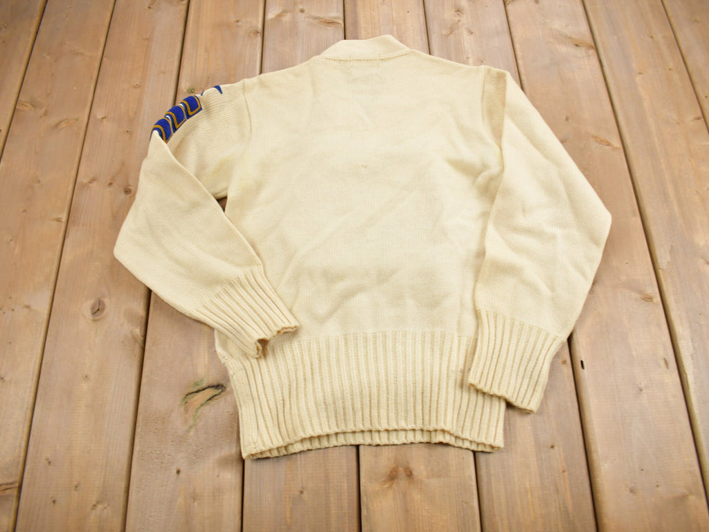 Vintage 1950s 100% Wool Collegiate Varsity Style Knit Sweater "MCH" True Vintage