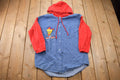Vintage 1990s Tweety Bird Denim Button Up Hooded Shirt  90s Button Up  Looney Tunes  Denim  Button Down