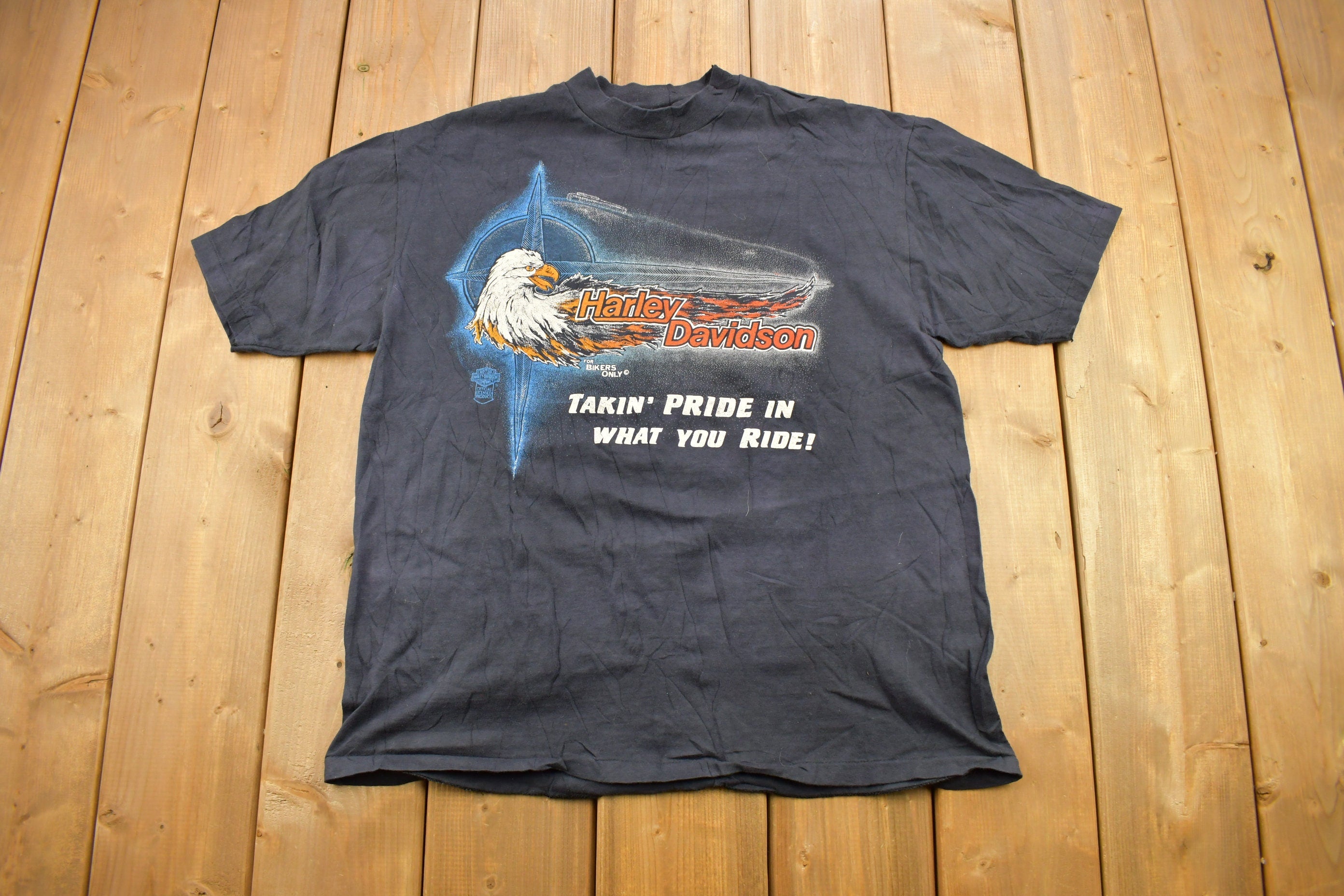 Vintage 1990s Harley Davidson Takin Pride In What You Ride T-Shirt