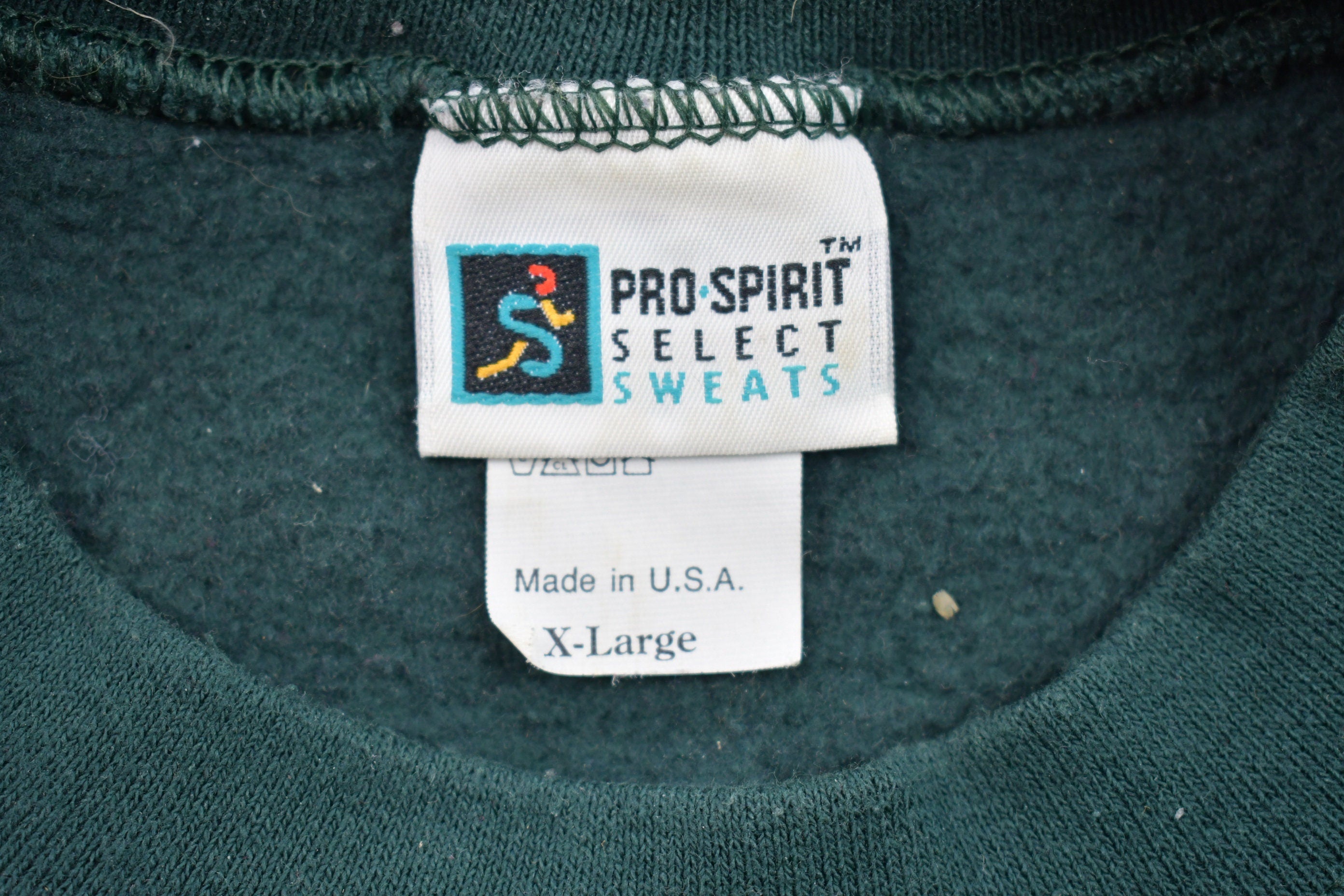 Vintage 1990s Pro Spirit Blank Green Crewneck Sweatshirt