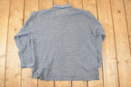 Vintage 1990s Hole In One Striped Quarter Button Shirt Men's L