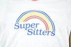 Vintage 80s Super Sitters Ringer Tee: Rainbow Graphic, Made in USA (Men's XS)