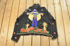 Vintage 1990s Studio Boo Patchwork Embroidered Full Zip Knit Sweater Women's Large