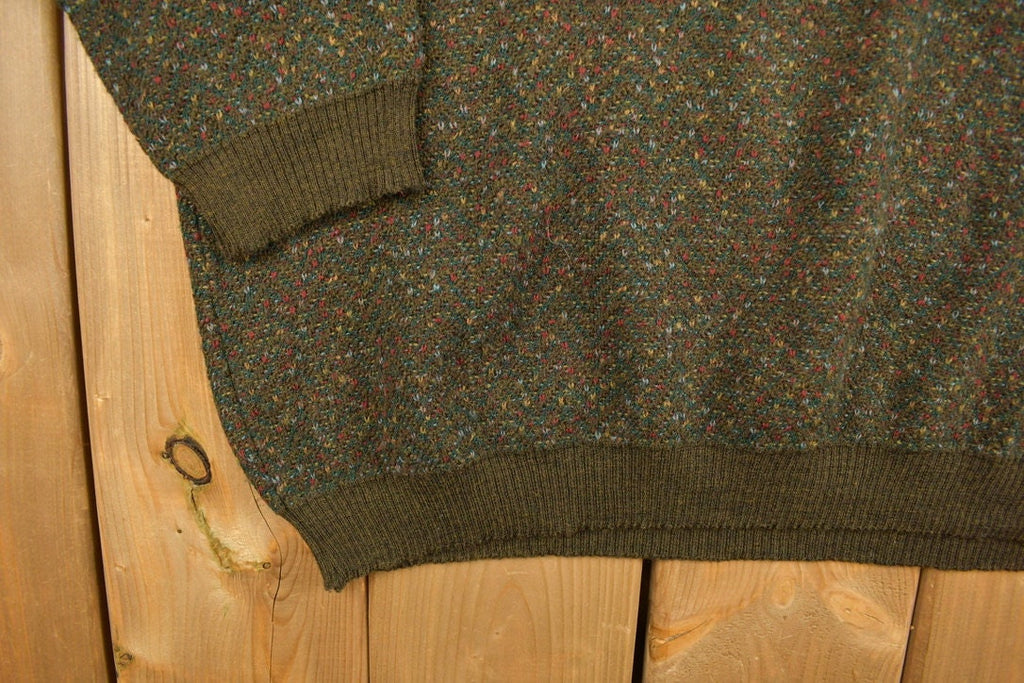 Vintage 1990s Tricots St Raphael Knit Brown Sweater  Vintage 90s Crewneck  All Over Pattern  Basic  Sweatshirt  Abstract Pattern
