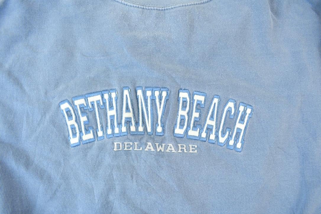 Vintage 1990s U.S Vintage Bethany Beach Delaware Embroidered Souvenir Travel Crewneck Sweatshirt
